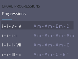 Chord Progressions dialog