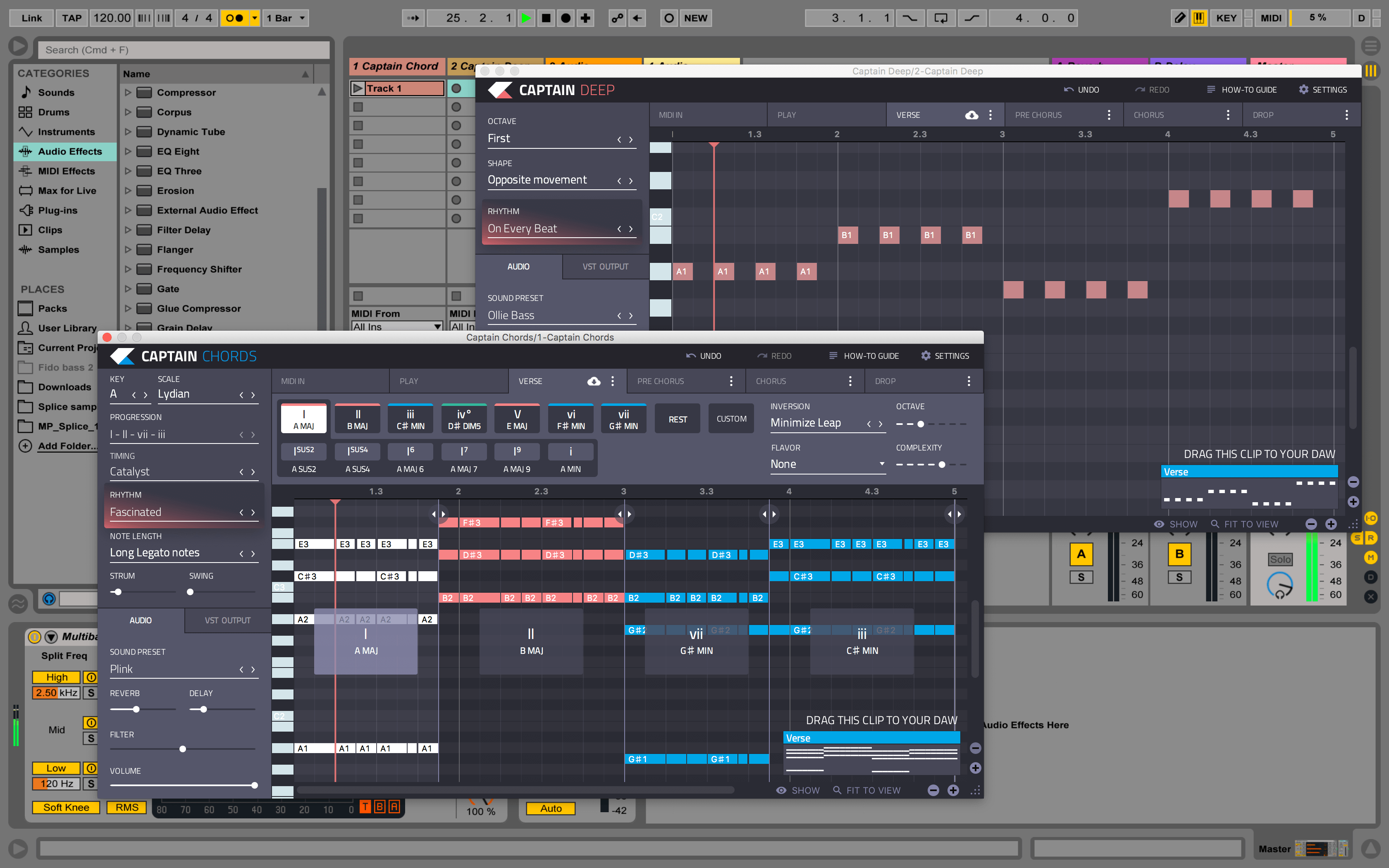 rapidcomposer drag and drop midi