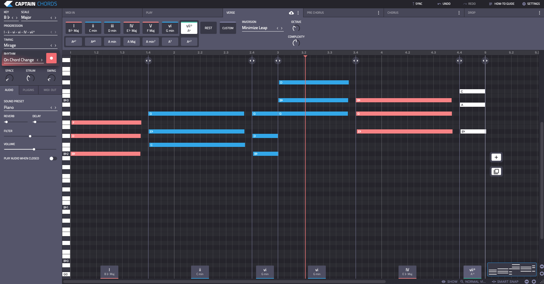 Bb Major Chord Scale, Chords in The Key of Bb Major