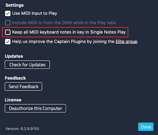 Captain Play Epic Settings