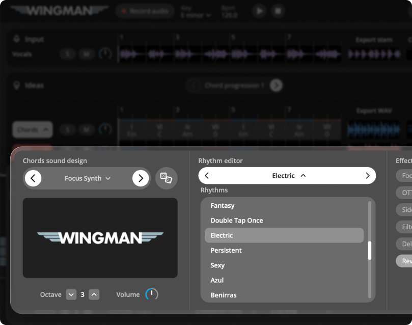 Try different rhythms in Wingman