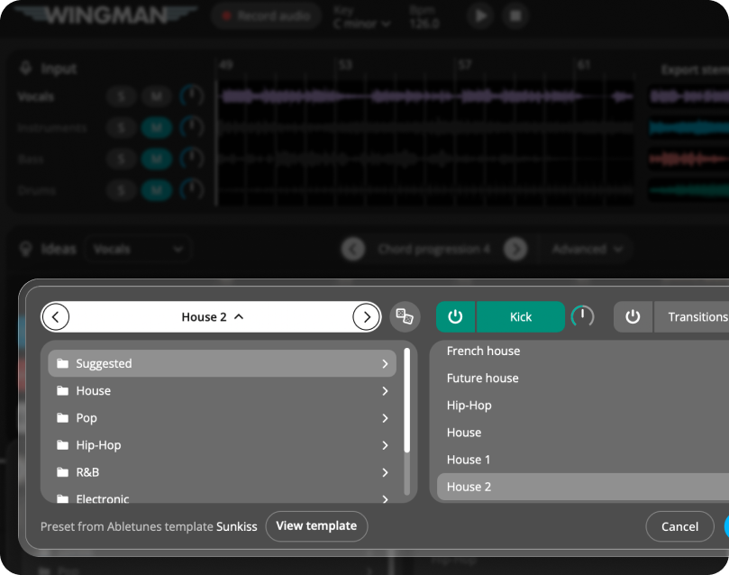 Adding a drum part in Wingman